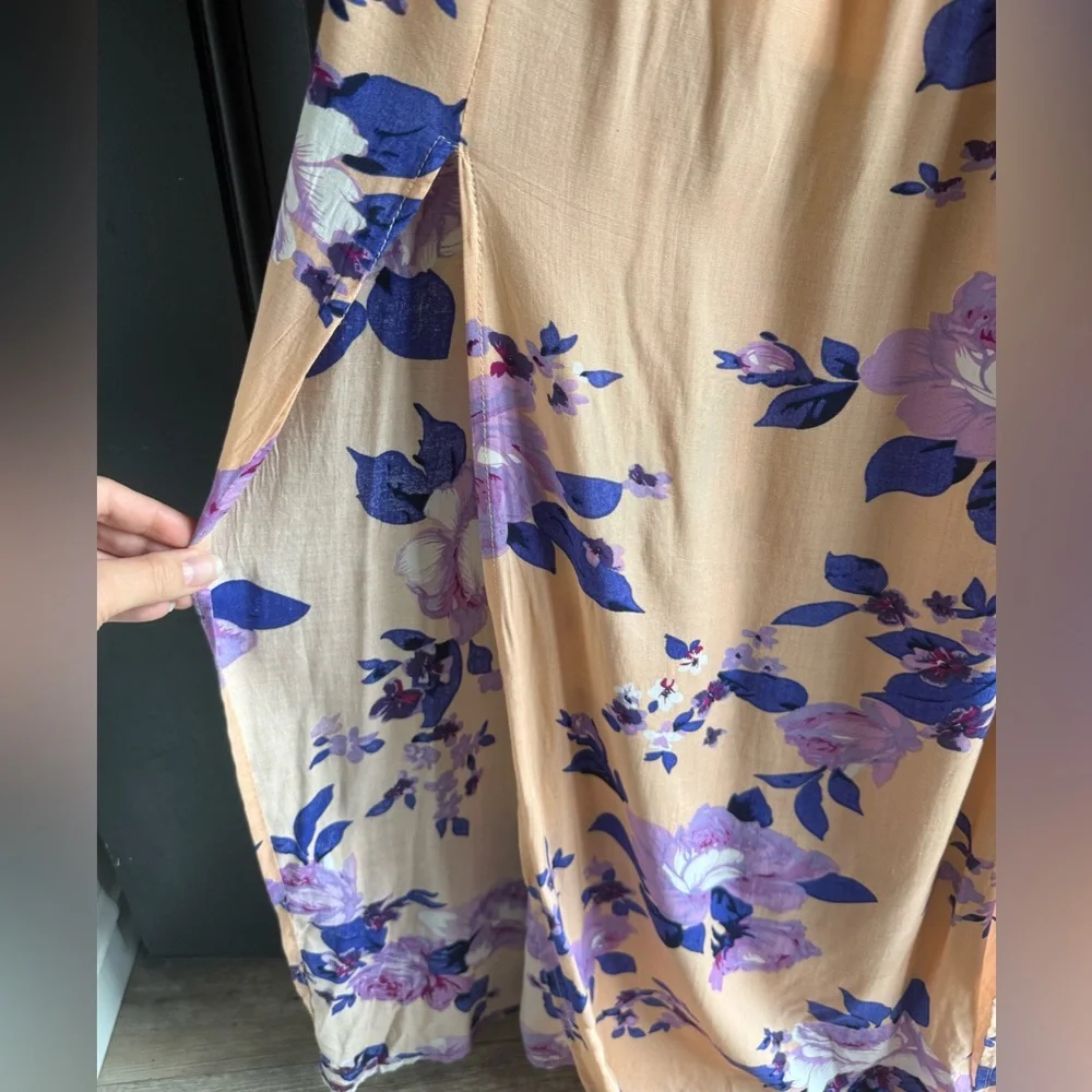 Pink Lily peach floral off-the-shoulder maxi dress Size Medium - Picture 8 of 14